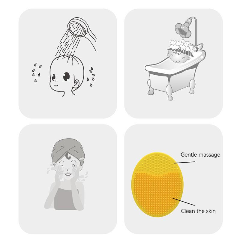 Силиконовая щетка для мытья шампунем для младенцев, мягкая силиконовая детская щетка для душа, мытье волос, массажные щетки для ванны