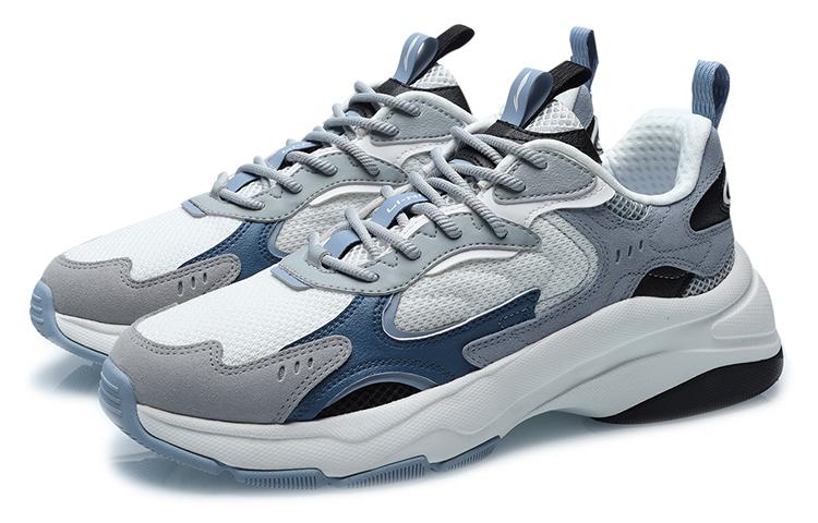 Li Ning Abrasion Resistant Low top Running Shoes Men's White Blue AGCR205-3