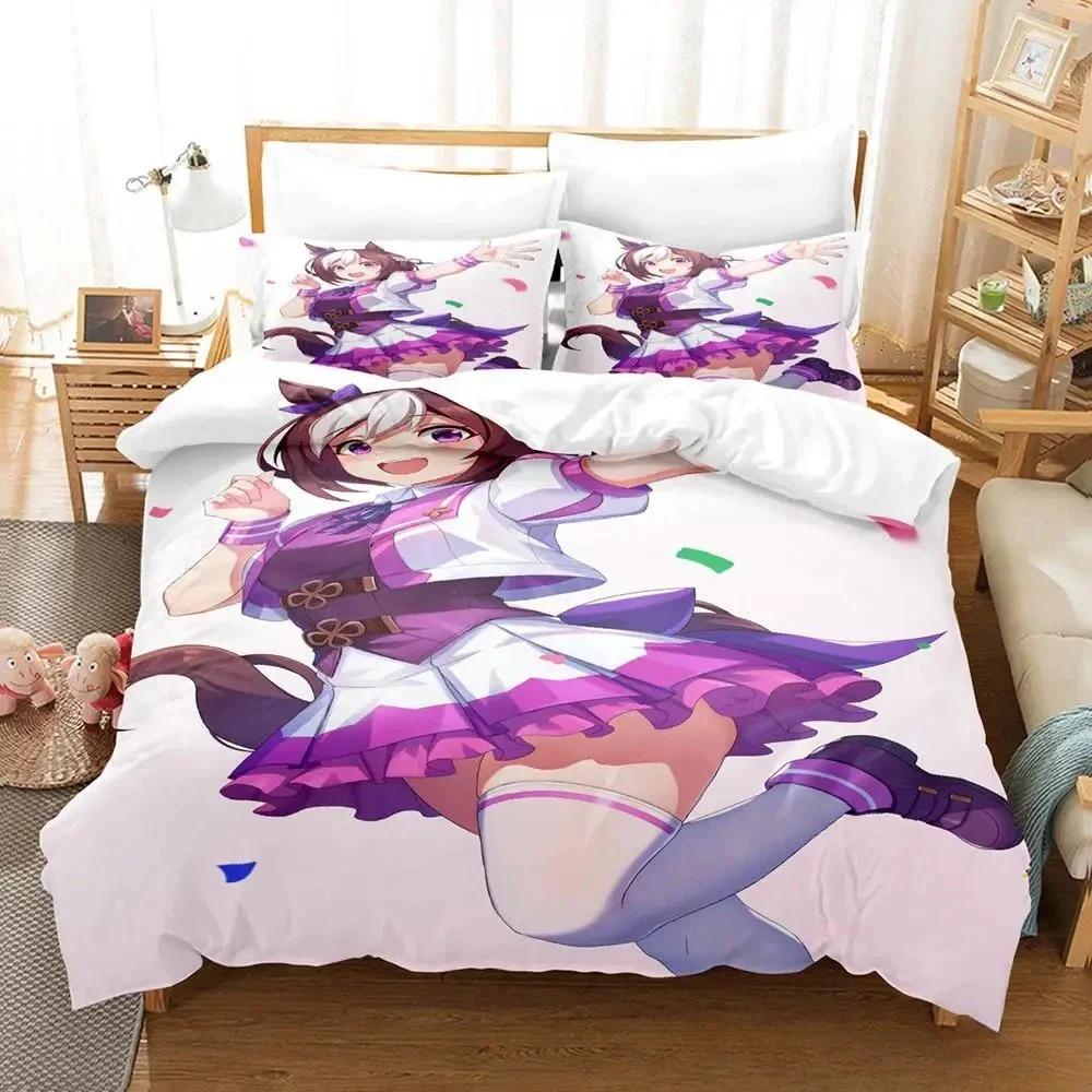 Kawaii Pretty Derby Постельное белье Single Twin Full Queen King Size Кровать для взрослых и детей Спальня Пододеяльники 3D Печать Аниме Кровать