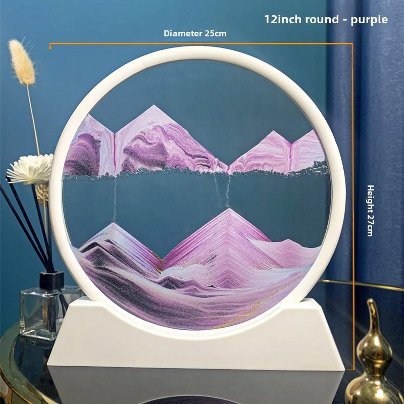 Creative 3D Quicksand Painting Round Glass Craft Hourglass - Unique Desktop Ornament Gift