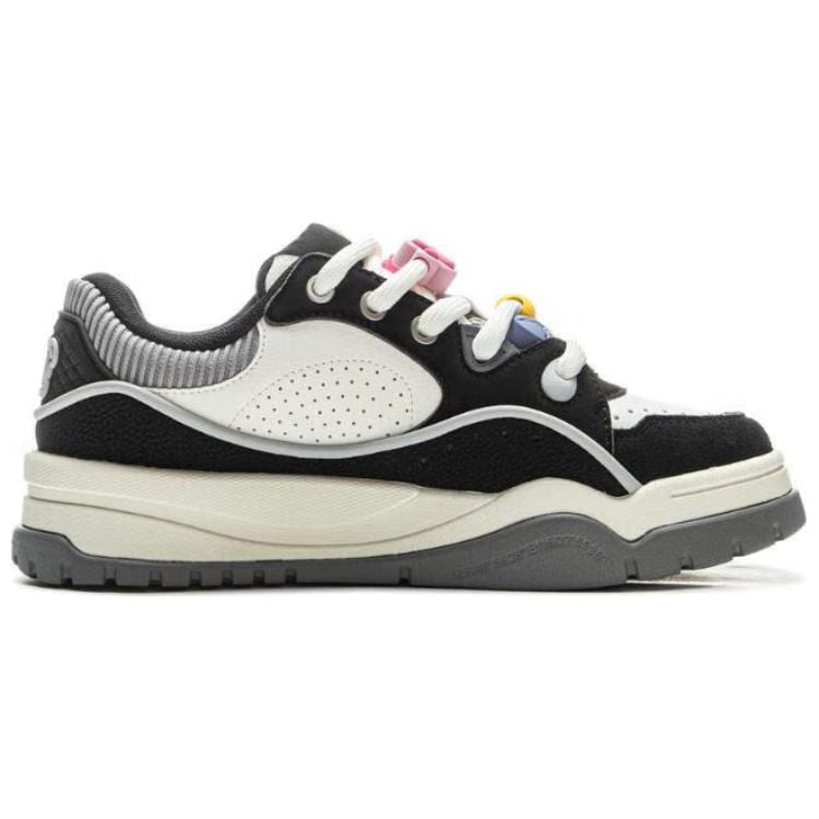 Li Ning x LOL Buu Синтетическая кожа, Текстиль Низкие кеды для скейтборда Женские Черно-белые AGCV060-6