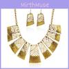 Retro Geometric Alloy Necklace With Chain For Casual Accessories And Gift