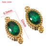 10pcs Colorful Crystal Charm Double Holes Bracelet Connector Stainless Steel Necklace Earring Oval Pendants DIY Jewelry Findings