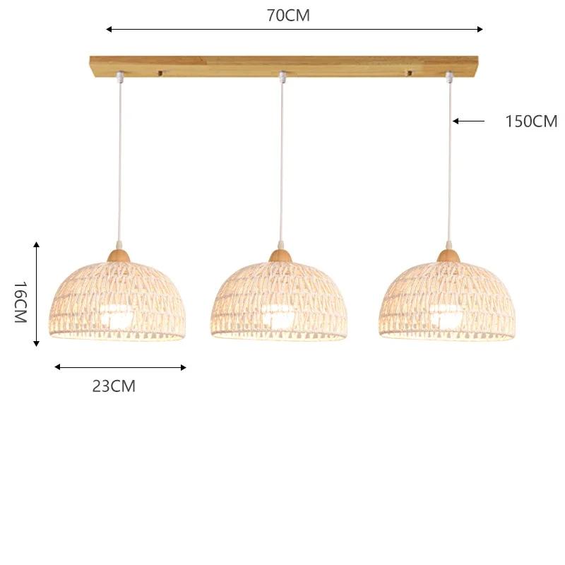 Nordic Wabisabi Rattan Led Pendant Light Dining Room Bedroom Balcony Chandelier Loft Hanging Lamps Home Decoration Lustre Lamp