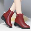 Женские ботильоны на танкетке, осенне-зимние ботинки из мягкой кожи, удобные ботинки мартин, бархатные кожаные туфли на среднем каблуке, женские ботинки
