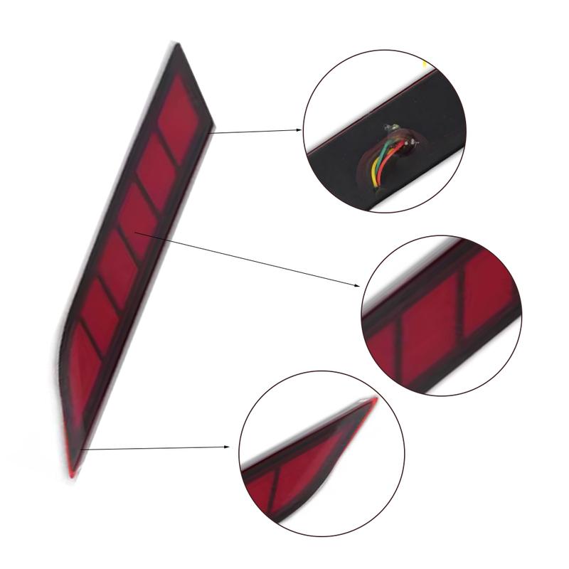 A set of red shell 3 function driving+steering+brake LED rear bumper lights suitable for Toyota Yaris Cross 2023-2024