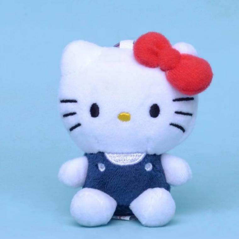 New Product In Stock Japanese Love Button Kt Cat Plush Toy Doll Pendant Cute Bow Girl'S Heart Plush Bag Pendant Surprise Gifts
