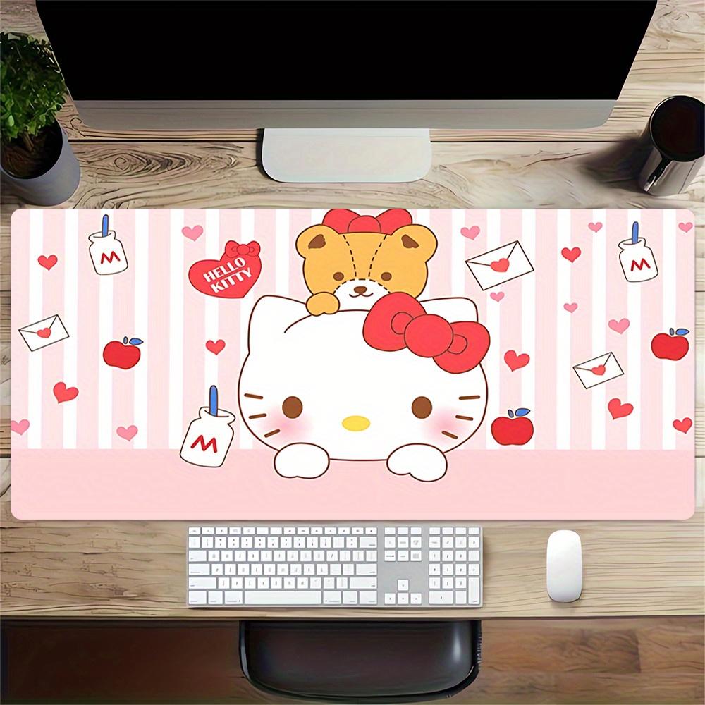 Hello Kitty, Teddy Bear Themed XXL Mouse Pad - Non-slip Rubber Desk Mat for Gaming and Office Use, Multi-Function Keyboard 0826055a