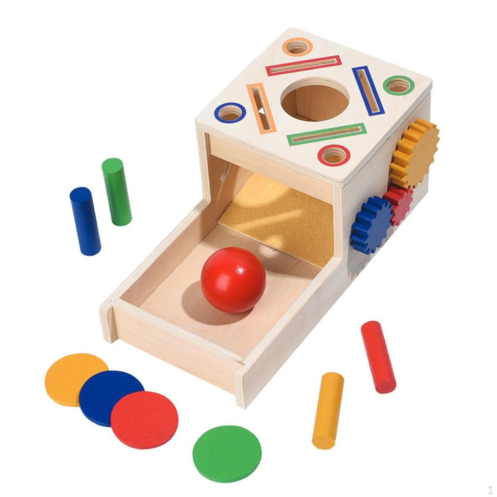 Wooden Color Shape Sorting Toy Matching Blocks Sensory Fine Motor Skills Early Education for