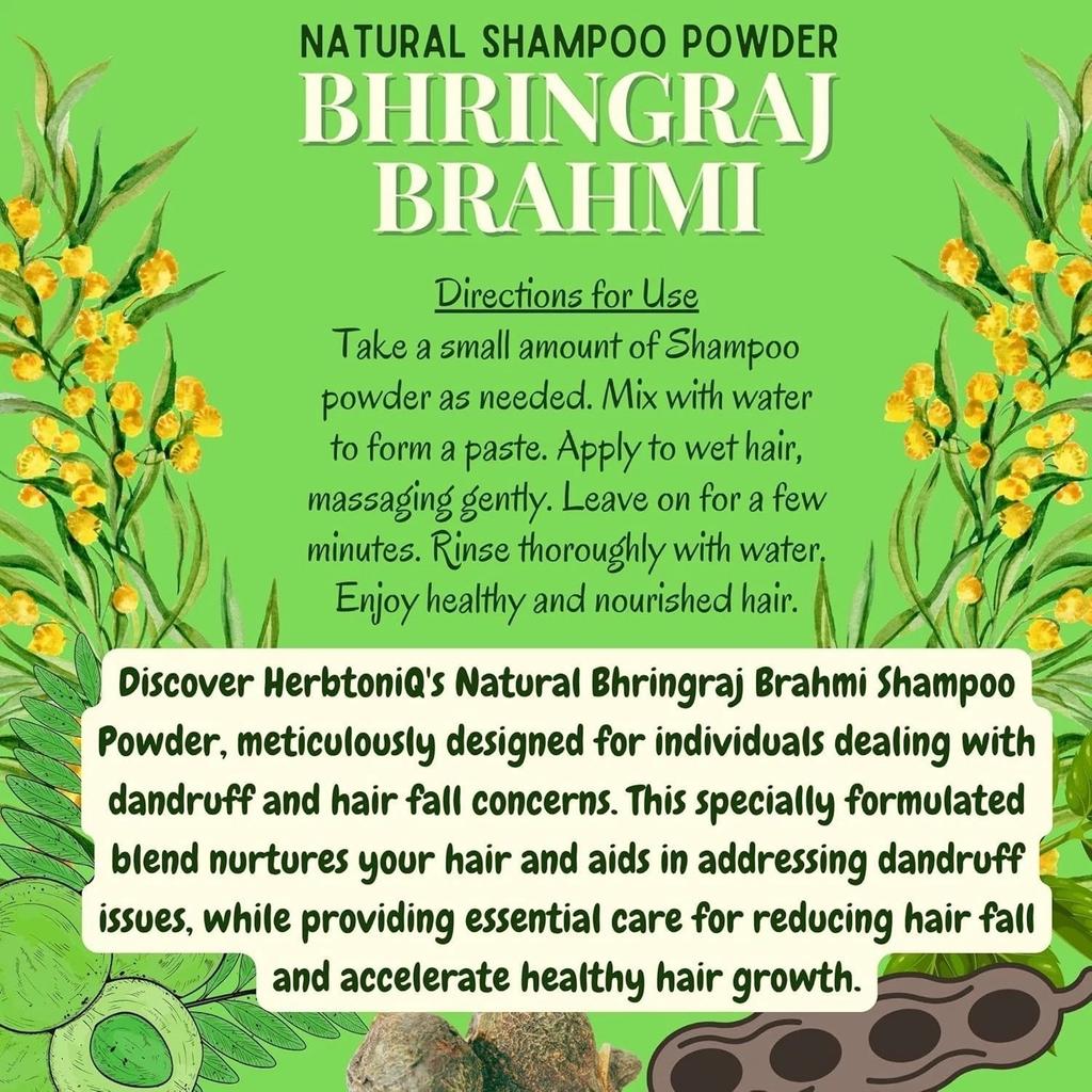 HerbtoniQ Bhringraj Brahmi Shampoo Powder Amla Shikakai Hibiscus 500g Hair Care
