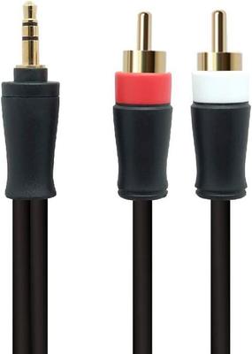 Разъем 3,5 мм на аудиокабель 2RCA. HiFi 3,5 мм 1 на 2 RCA штекер-штекер аудио разъем с позолотой 1,5 м экранированный аудио кабель