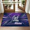 Crystal Velvet Square Rug Custom NameMelbourne Storm Pattern Non Slip Home Floor Decor Rug