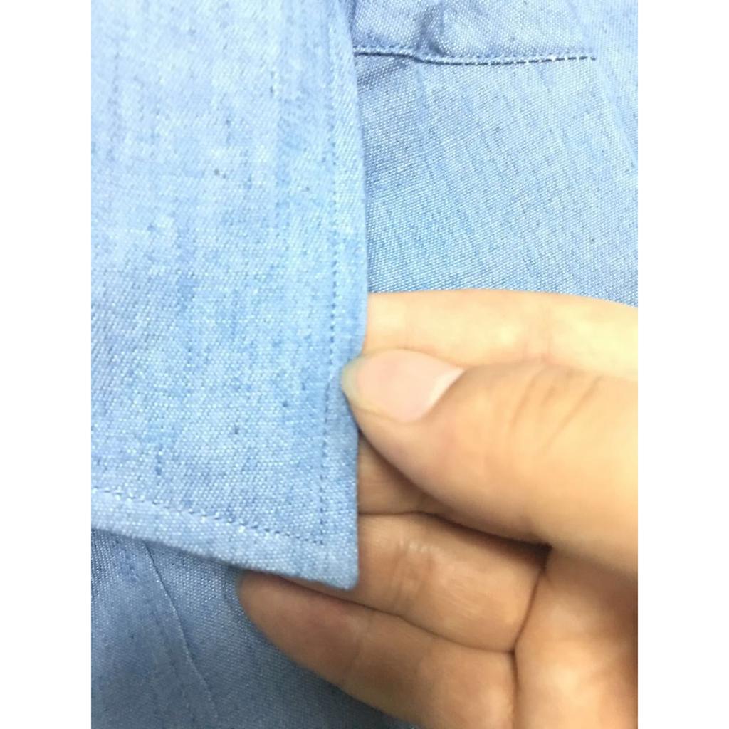 Мужская повседневная рубашка с карманом, пэчворк из кожи, приталенная, с длинным рукавом, джинсовая рубашка