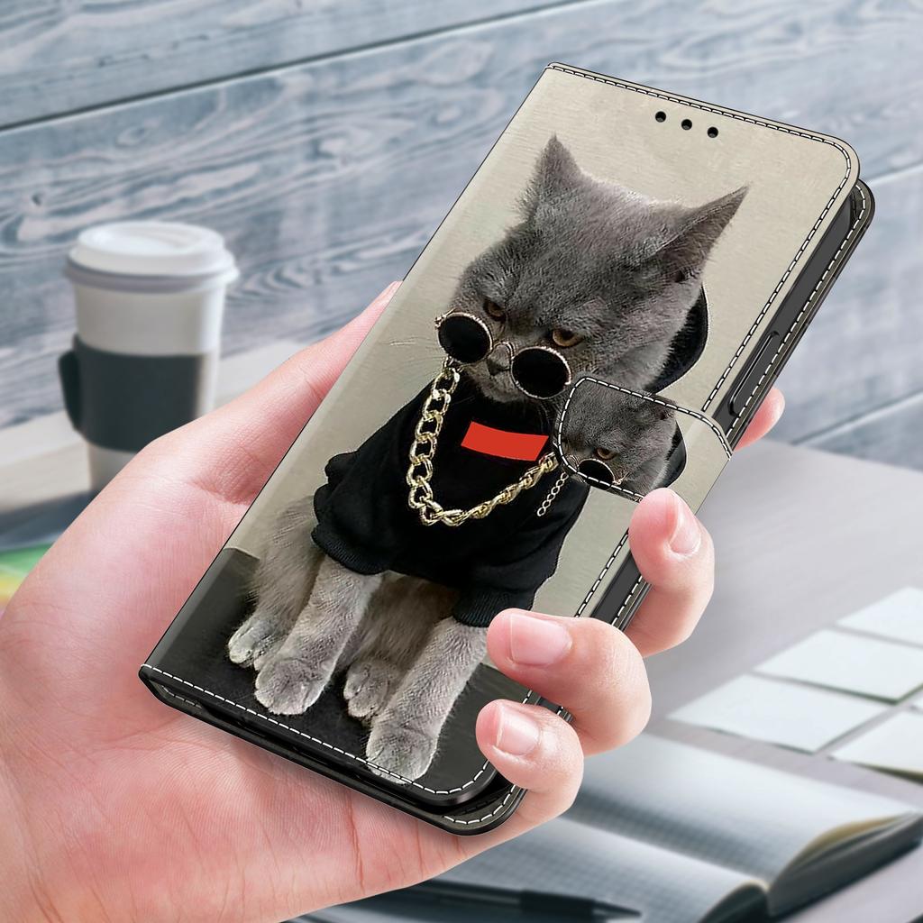 Trendy Cat Pattern Shockproof Card Slots PU Leather Wallet Phone Case for iPhone,Samsung,Huawei,Xiaomi,Moto,Oppo,Google,Nokia,LG,Oppo...