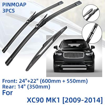 3 шт. для Volvo XC90 MK1 2009-2014 24 "22" 14 "передние и задние щетки стеклоочистителя лобовое стекло резак для окон аксессуары 2009 2010 2011 2012 2013 2014