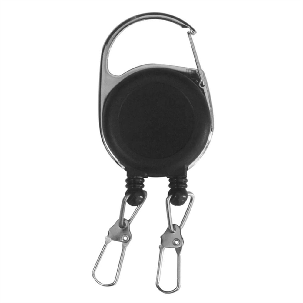 Anti Lost Retractable Keychain Double Headed ID Card Holder Easy To Pull Buckle Outdoor Camping