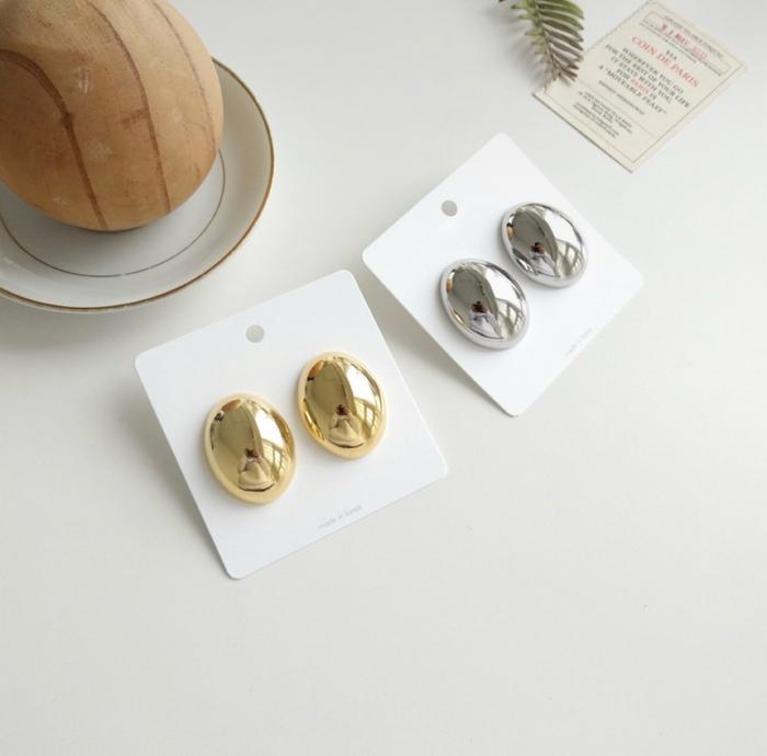 [Pretty] Bold Oval Earrings (14138181)