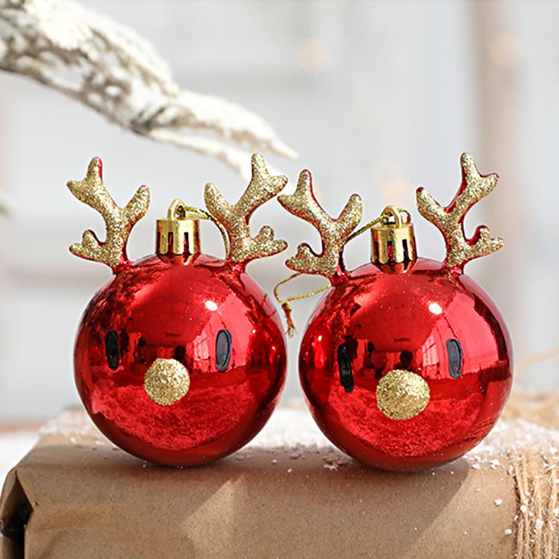 1Pce Deer Christmas Ball Christmas Ball Antlers Ball Christmas Tree Hanging Deer Pendant