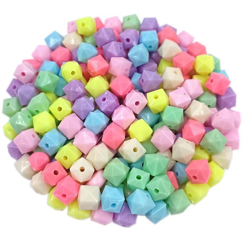 Высококачественные разноцветные креативные бусины 50-200 шт., аксессуары для самостоятельного изготовления ювелирных браслетов, модная геометрия в стиле конфетного цвета