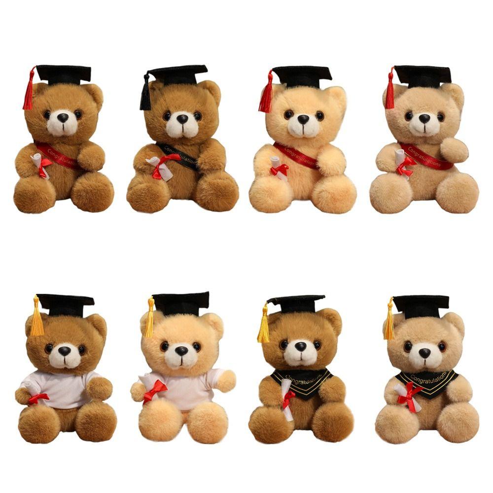 18cm Cute Stuffed Animal Doll Soft Graduation Bear Doll Creative Doctor Bear Plush Toy  Graduation