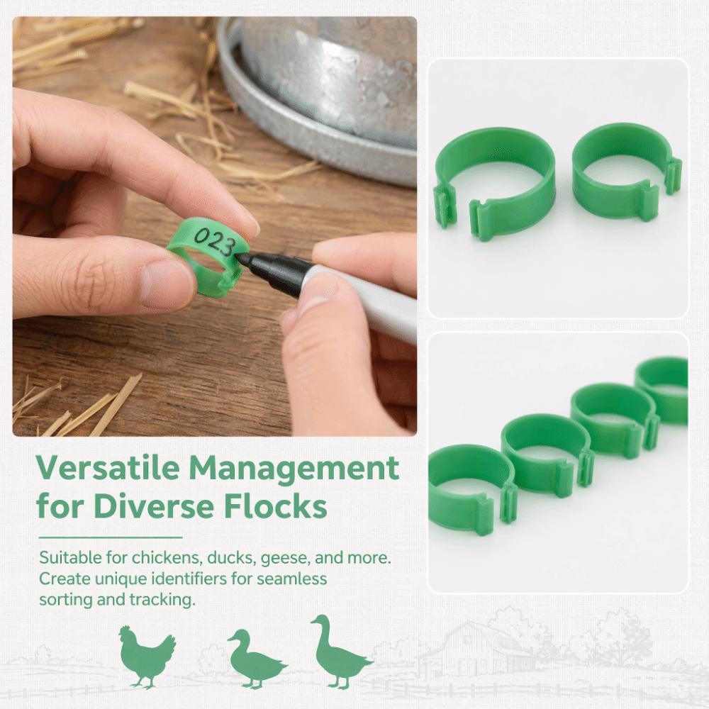 100Pcs 18mm Chicken Feet Ring Green Color Duck Feet Ring Breeding Foot Ring Duck Farming