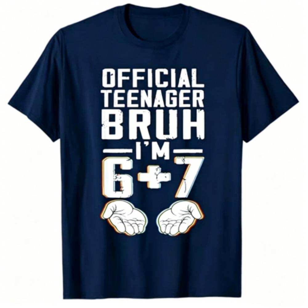 13th Birthday 67 Funny Printed Kids T-Shirt Casual Boys and Girl Short Sleeve T-shirt Tops Fashion Children's Clothes Tees