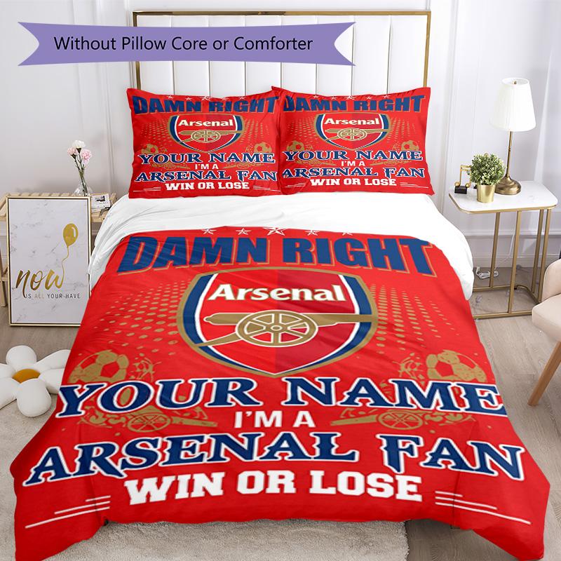 Arsenal F.c. Customized Name Custom Bedding Perfect for Bedrooms Soft Bedding Custom Room Decor Best for Christmas
