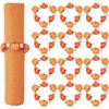 APTWOW Fall Thanksgiving Napkin Rings Set of 12, Pumpkin Maple Leaf Wooden Bead Napkin Rings for Fall Thanksgiving Decorations, Fall Thanksgiving