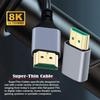 xiwai 8K HDMI HDTV Hyper Slim Cord with Up Male to for and Home Theaters 2.1 Ultra-Thin Cable, 0.5m, 4K, Flexible, 90-Degree Angle, Type-A Male,