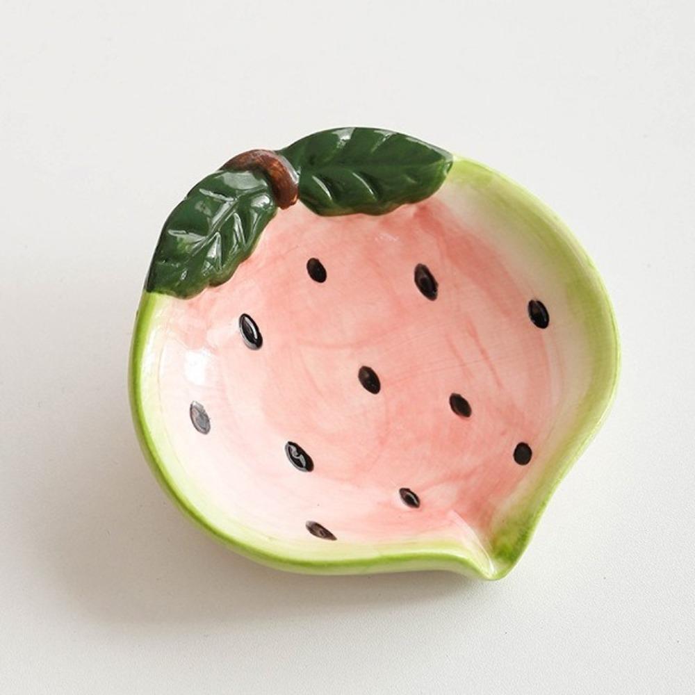 Cute Soap Storage Box Strawberry Soap Tray Decorative Storage Rack Ceramic Soap Box Household