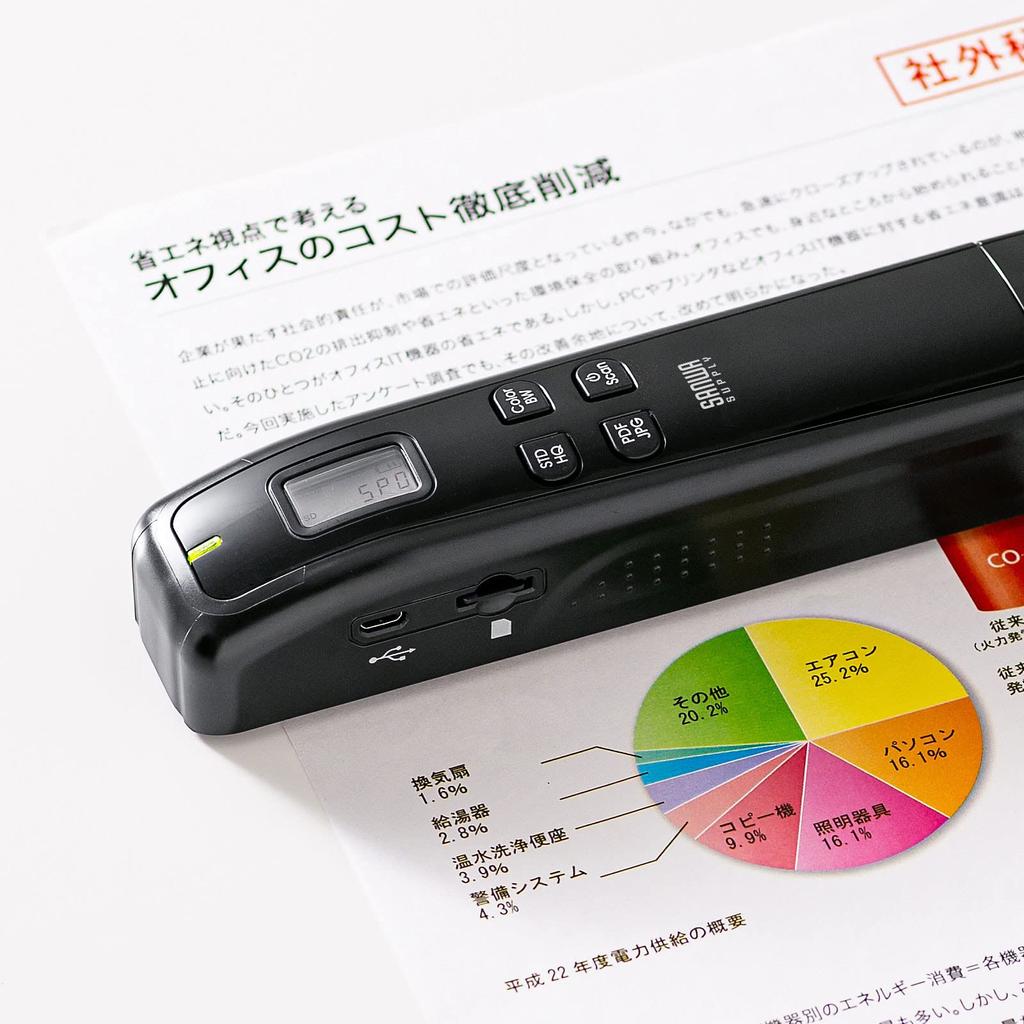 SANWA SUPPLY Портативный сканер Handy Black PSC-HS2BK