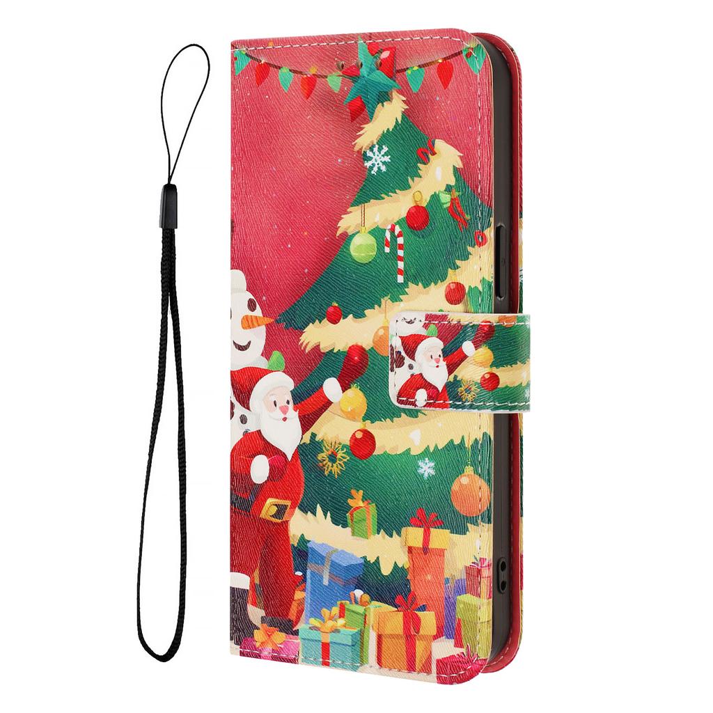Christmas Marble Leather Case Samsung Galaxy A17 A26 A36 A56 A16 A06 A56 A15 A71 A51 A81 A91 A13 A04S Phone Wallet Flip Cover Card Holder Stand Bags
