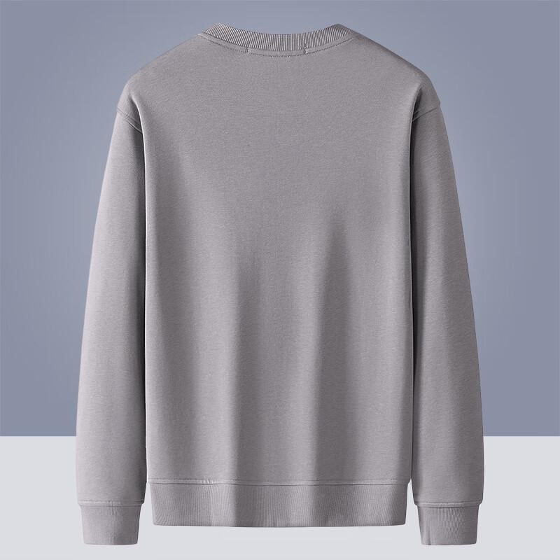 Septwolves Men's Embroidered Terry Round Neck Long Sleeve T-Shirt