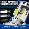 2Pcs H11 H7 H4 LED Bulb HB3 HB4 9005 9006 Headlight Kit Mini Wireless 60W 20000LM 6500K CSP for Car Headlamp 12V White Auto Diode Turbo Lamp