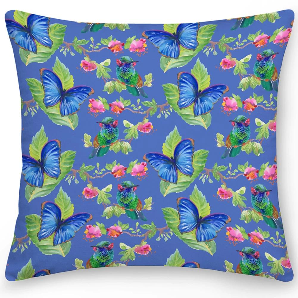 Pillow Office Sofa  Butterfly Print Double Sided  Cover Square Cushion