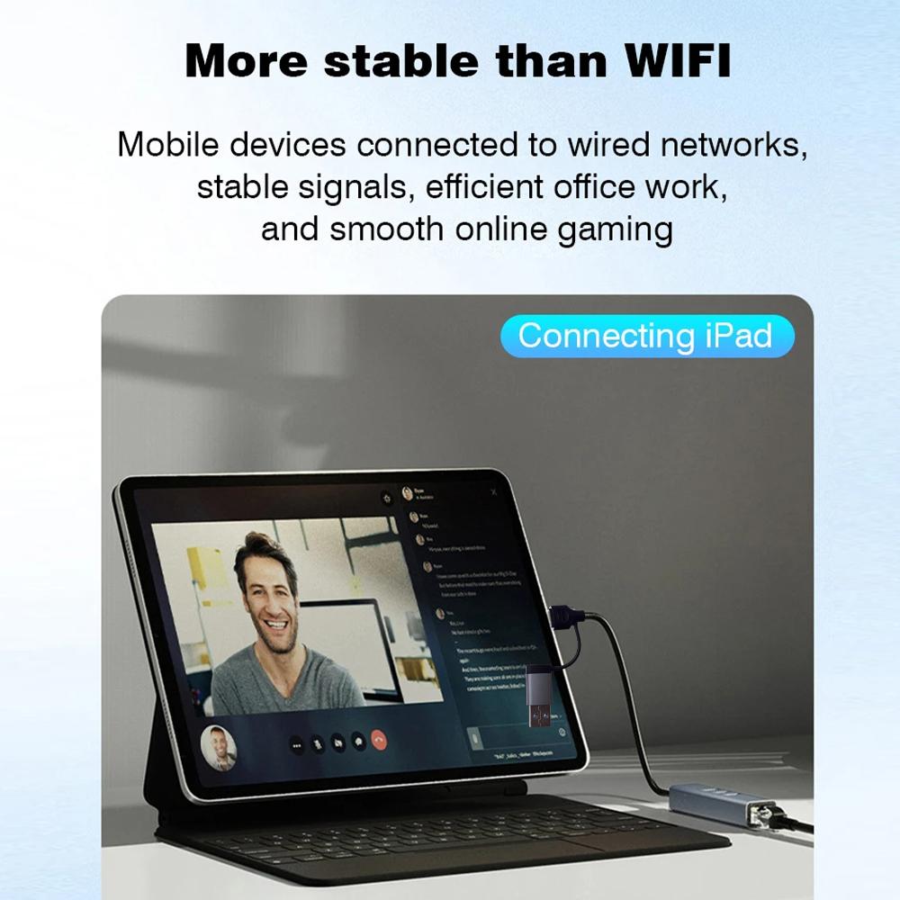 USB/USB-C 1000Mbps Ethernet Lan Adapter 3 port USB3.0 Hub Docking Station Type C USB to RJ45 Gigabit Network Card For MacBook PC 3