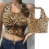 Европейские и американские новые сексуальные топы с леопардовым принтом, маленькая кофточка с воротником на шее