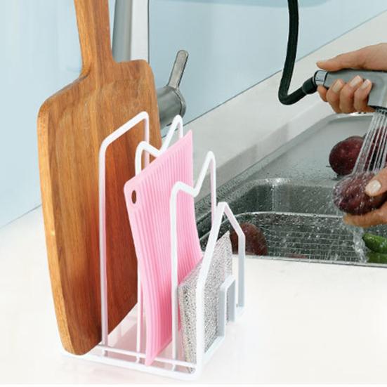 Стойка для разделочной доски с пазами, противоскользящая кованая подставка для сушки, органайзер с крышкой для кастрюли, кухонная утварь