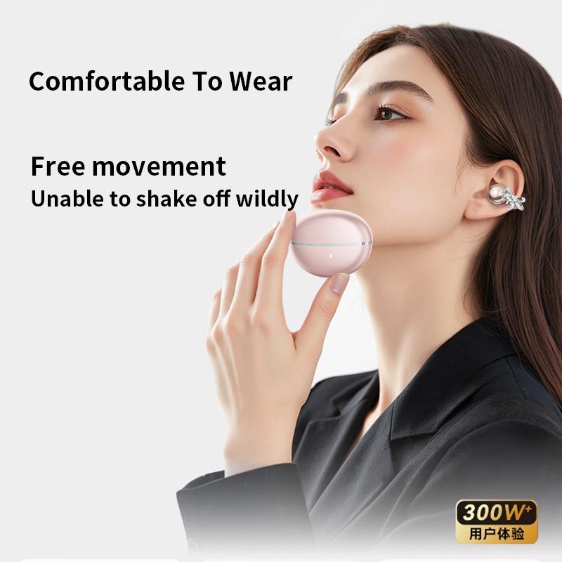 Открытый стиль Наушники Клипса на ухо Bluetooth Наушники Бабочка Бант Имитация Алмаза Клипса Легкий вес Модный Сияющий Набор Наушников