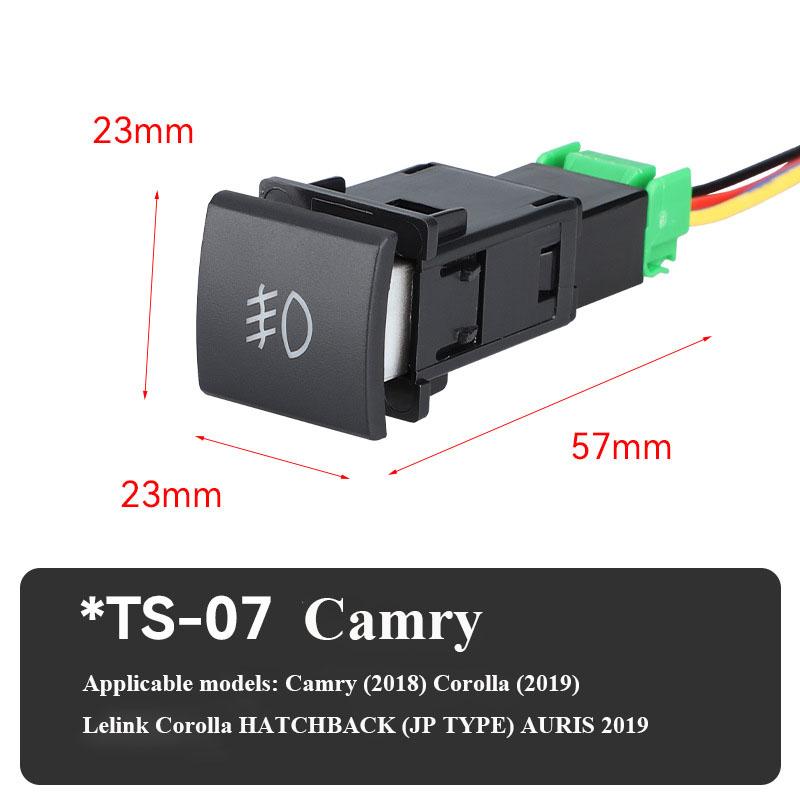 Car LED Power On Off Rear Fog Light Switch Button With Cable For Car Accessories