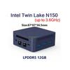 GZBOX Mini PC Small PC S15 TWB02S No OS Intel Alder Lake N150 Max Small PC 12 ГБ LPDDR5 No SSD Game Console Ultra Mini Mini Computer Поддержка локальной сети (4С/4Т