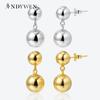 925 Sterling Silver Gold 8mm 10mm Ball Hollow Drop Earring Luxury Fine Jewelry 2023 Women Wedding Jewels