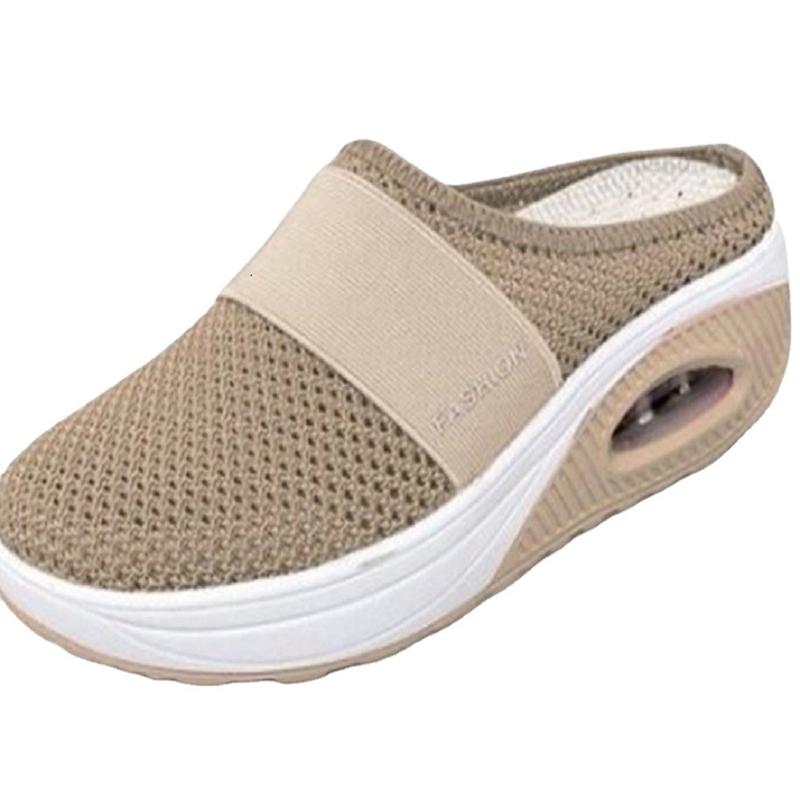 2023 летние женские нескользящие удобные амортизирующие повседневные туфли на воздушной подушке, легкие дышащие сетчатые тапочки