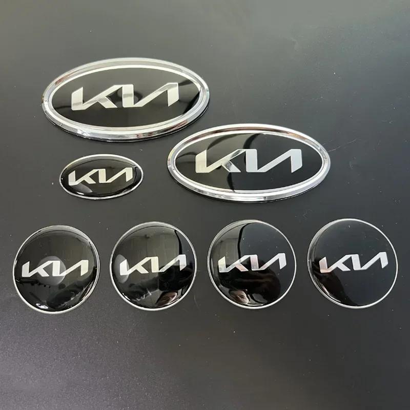 AANO1 Car Front Hood Emblem Rear Trunk Badge Steering Wheel Center Sticker Hub Center Sticker for KIA K3 K5 Sportage R Sorento Carens