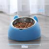 Pet Food Water Bowl Stainless Steel Detachable Prevent Slip Cartoon Shape Dog Cat Feeding BowlBlue Dog Shape