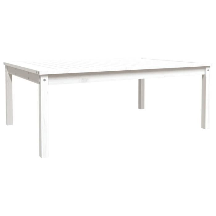 VidaXL Garden Table White 121x82.5x45 Cm Solid Pine Wood 824128