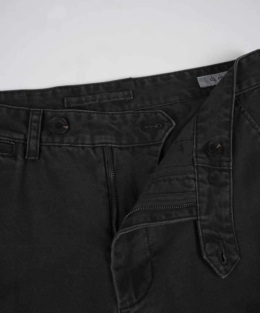 BIRBANTE Garment-Washed Cargo Chino Pants - Black