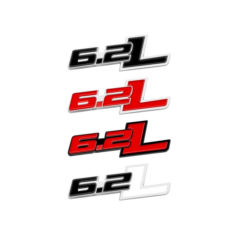 1Pcs 3D Metal 6.2 L 6.2L Logo Car Fender Emblem Side Rear Trunk Tail Badge Sticker For F150 Chevrolet C7 Camaro 6.2L Accessories la2
