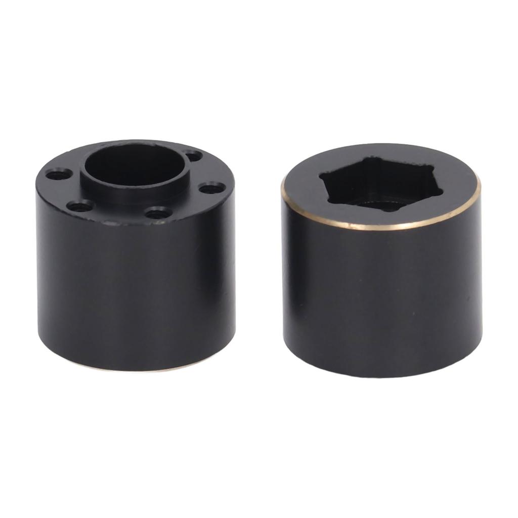 2pcs 1.9 2.2 Inch Wheel Hex Hub Widen Adapter Brass Black Wheel Rim Adapter for Remote Control Car 18.5mm 0.7in