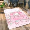 Cinnamoroll, My Melody, and Twin Stars print rug, floor protector mat. Cute cartoon decorations for the bedroom/children's room.